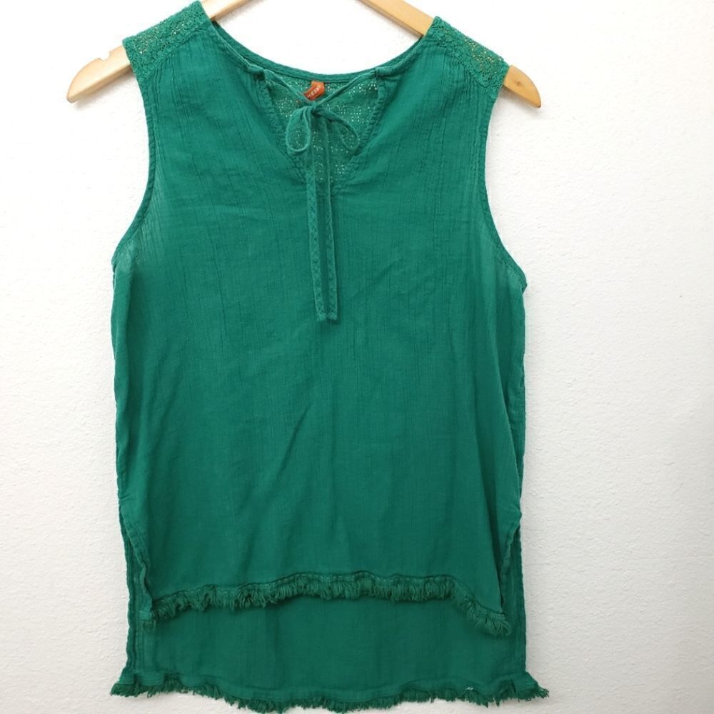 Joe Fresh Green Sleeveless Boho Blouse Size M